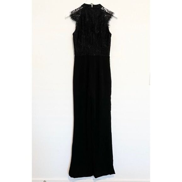 NWT Miss Holly The Label Roya Sheer Lace Jumpsuit Pants Black New Size Small - Picture 7 of 7